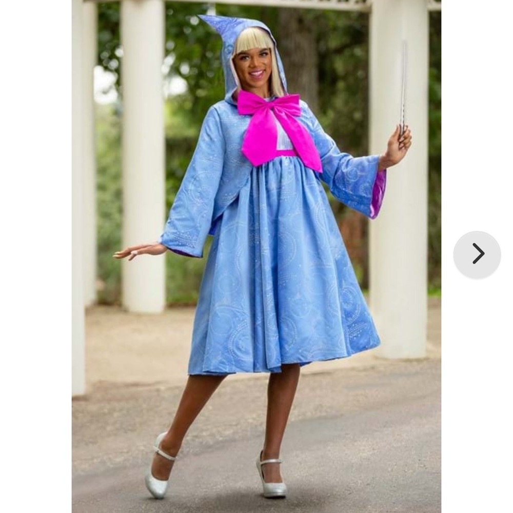 Blue Wizard Costume with Pink Bow
